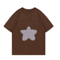 Retro Five-Pointed Star Print Pure Cotton T-Shirt