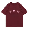 Butterfly Print Vintage Red T-Shirt