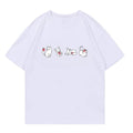 Cute Strawberry And Cat Print T-Shirt